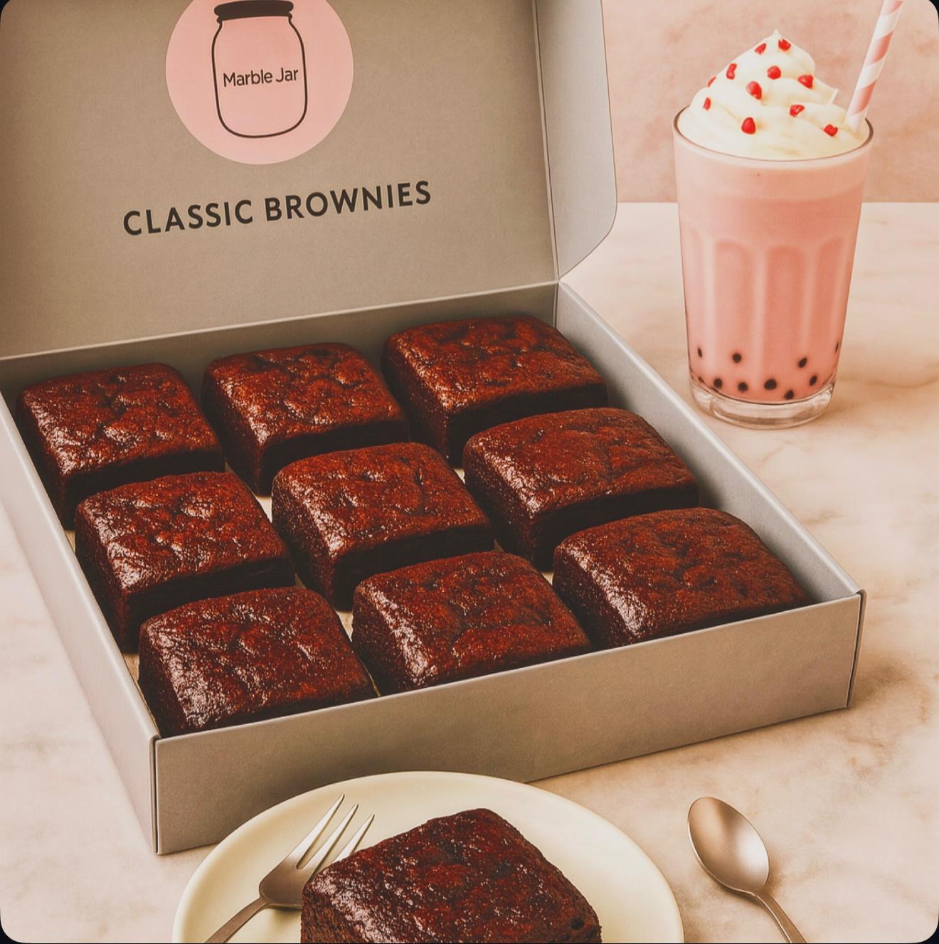 🍫 Classic Chocolate Brownies a Signature of Marble Jar